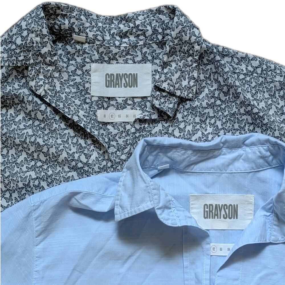 Lot Of 2 Grayson Hero Button Shirt Frank Eileen Sz 2 US Sz Small Butterflies